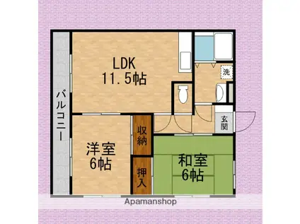 メゾンユートピア(2LDK/2階)の間取り写真