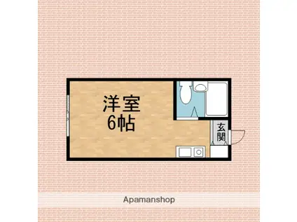 ナンダイハイツ(ワンルーム/1階)の間取り写真