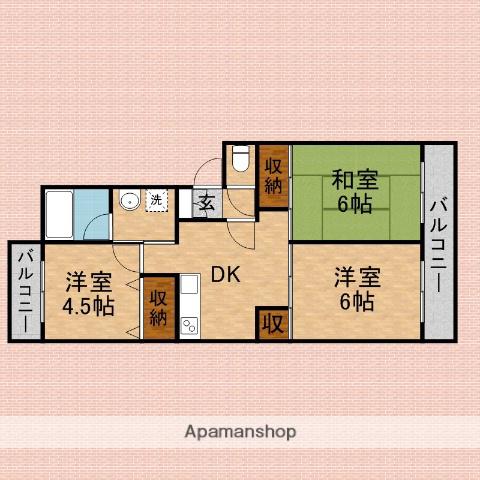 グリーンパークサイド(3DK/3階)の間取り写真
