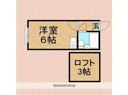 スカイピアみずほ台(ワンルーム/1階)の間取り写真