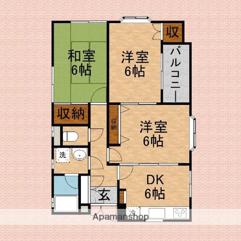 ドリームビレッジ(3DK/1階)の間取り写真