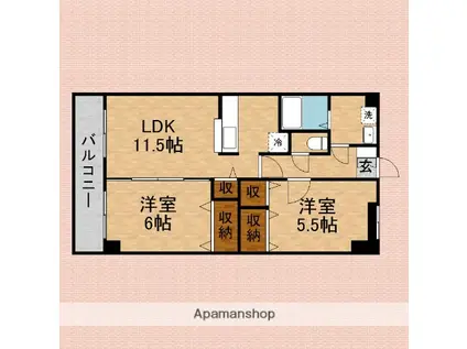 ALFA GRATO(2LDK/3階)の間取り写真