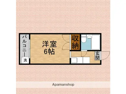 ハイツシードリーフ(1K/3階)の間取り写真