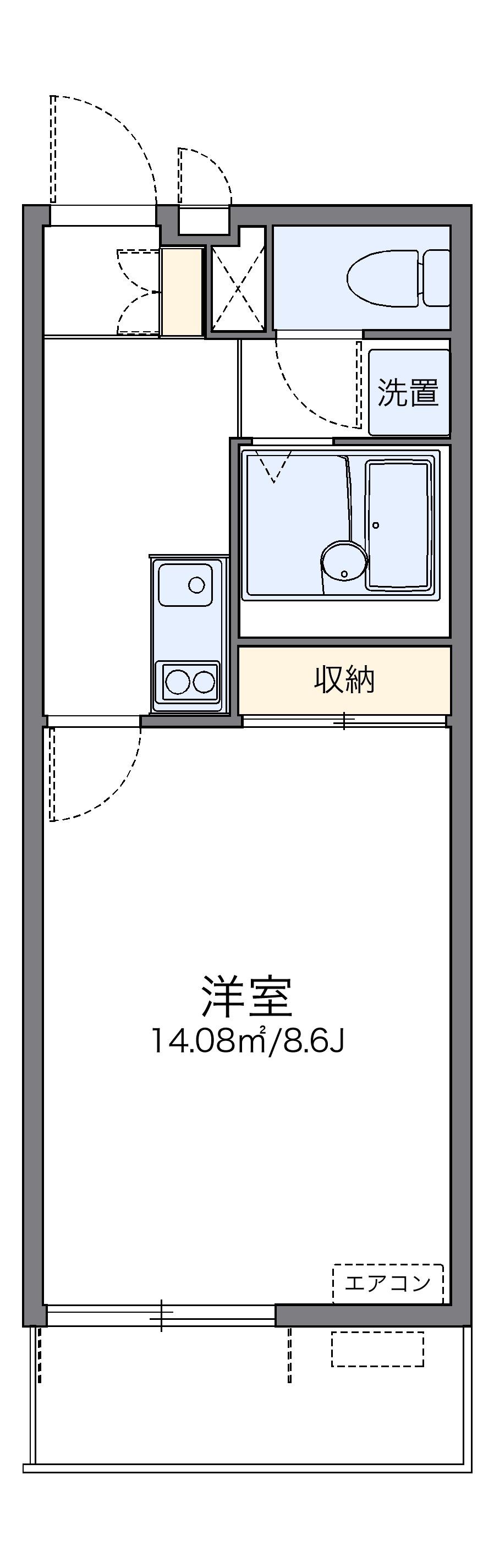 レオネクストアゼリアアーク(1K/1階)の間取り写真