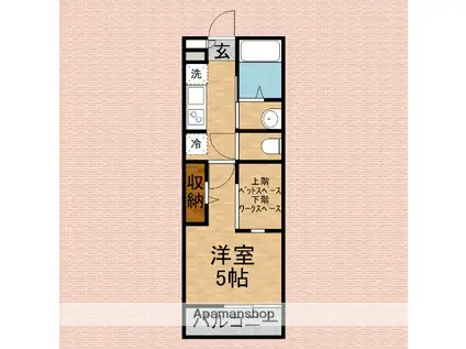 ヴィラージュ(1K/3階)の間取り写真