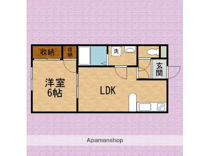 アメニティ岸町第3(1LDK/1階)の間取り写真