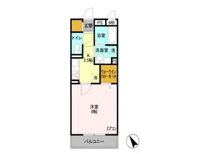 ラ・フォンテ(1K/3階)の間取り写真