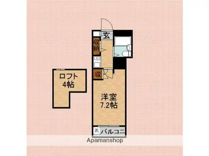 リベラル志木(1K/2階)の間取り写真