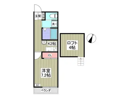 レンナ・レンナ(1K/2階)の間取り写真