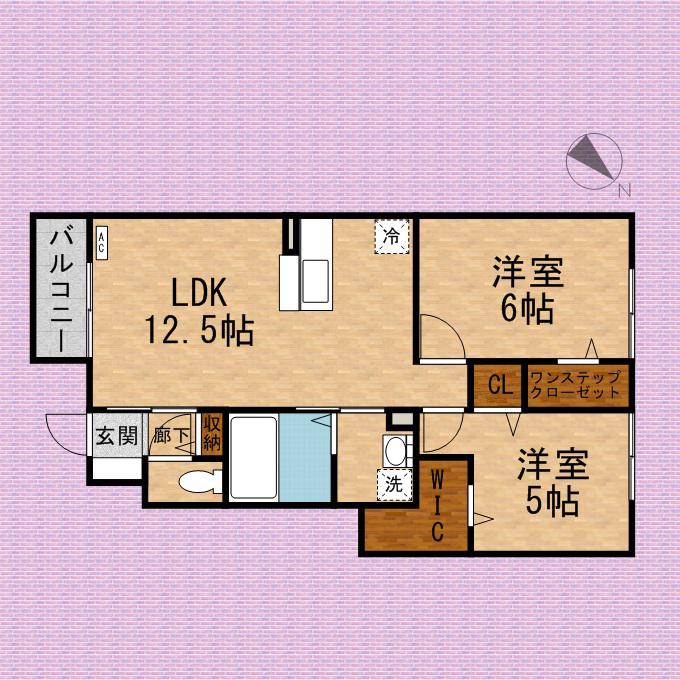 コートプラセール A(2LDK/1階)の間取り写真