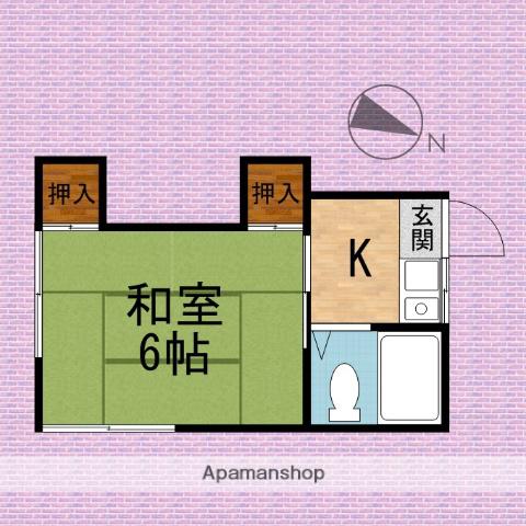 せなみ荘(1K/2階)の間取り写真