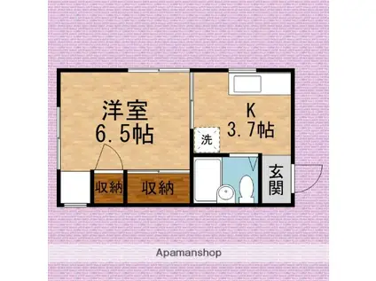 浅野ハイツ(1K/1階)の間取り写真