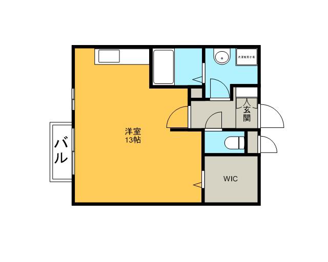 パティオⅡB(ワンルーム/2階)の間取り写真