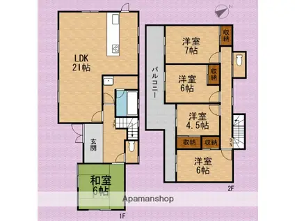 川越線 南古谷駅 徒歩38分 2階建 築18年(5LDK)の間取り写真
