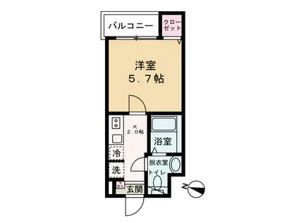 エクセラン柳瀬川(1K/1階)の間取り写真
