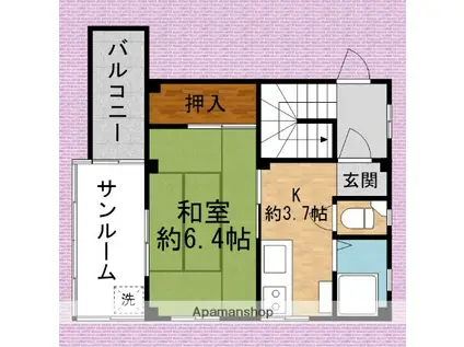 松本マンション(1K/3階)の間取り写真