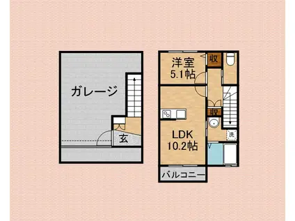 AVENIR(1LDK/1階)の間取り写真