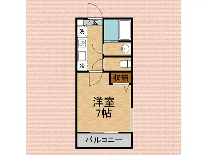 エフプレスト岸町(1K/2階)の間取り写真