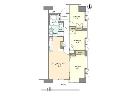 UURコート志木(3LDK/9階)の間取り写真