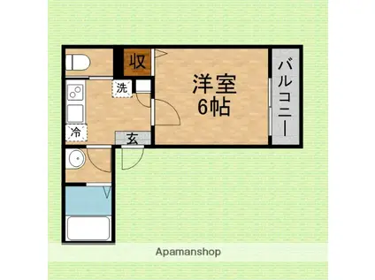 インディゴノワール川越(1K/3階)の間取り写真