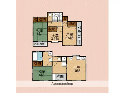 東武鉄道東上線 ふじみ野駅 徒歩19分 2階建 築27年(4LDK)の間取り写真