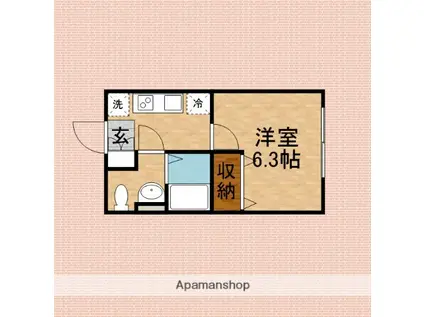 レアリゼ上福岡(1K/2階)の間取り写真