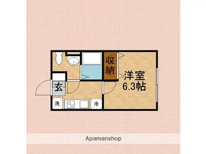 レアリゼ上福岡(1K/1階)の間取り写真