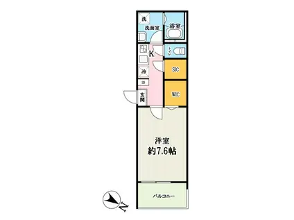 キャメル川越並木8(1K/3階)の間取り写真