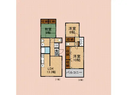 武蔵野線 新座駅 徒歩15分 2階建 築26年(3LDK)の間取り写真