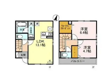 かごやHOUSE(2LDK)の間取り写真