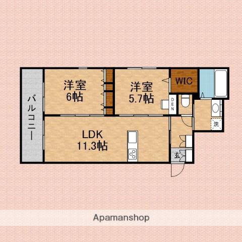 イーストⅢ(2LDK/2階)の間取り写真