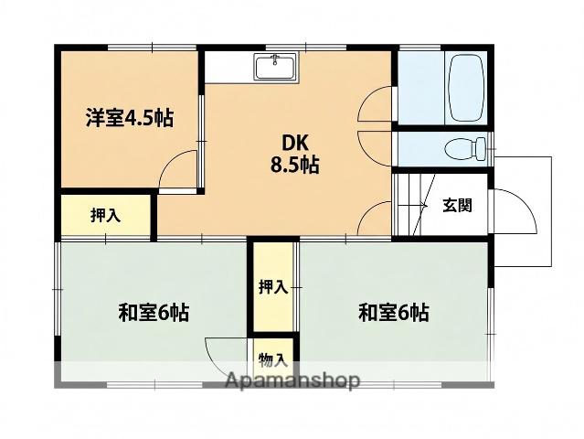 ふじみ野市苗間 (3DK/1階)の間取り写真