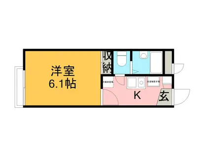 レオパレスプリーマグリュック(1K/2階)の間取り写真