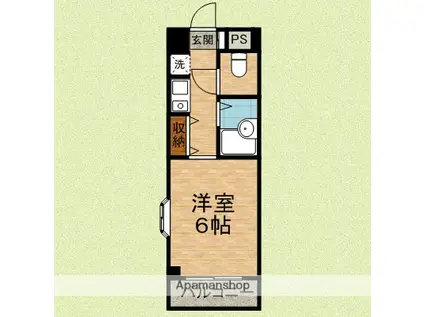 ライトステップス(1K/3階)の間取り写真