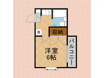 Sコーポ(1K/2階)の間取り写真