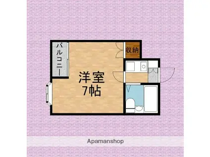 メーテルウィングB(1K/2階)の間取り写真