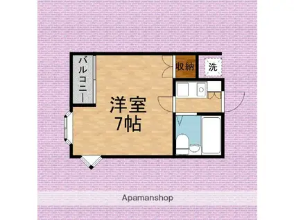 メーテルウィングB(1K/1階)の間取り写真