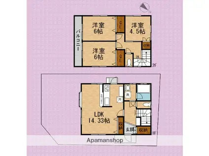 東武鉄道東上線 ふじみ野駅 徒歩14分 2階建 築16年(3LDK)の間取り写真