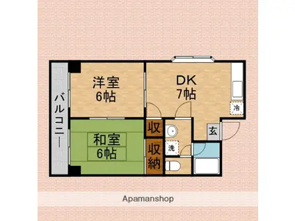 原田ビル(2LDK/3階)の間取り写真