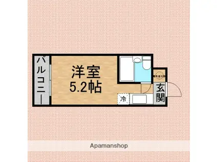 プラザみずほ台(ワンルーム/2階)の間取り写真