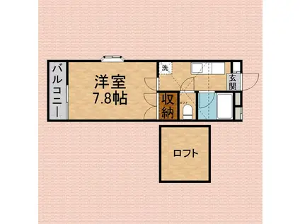 エクセレンスみずほ台D楝(1K/2階)の間取り写真