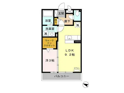 サンアネックスふじみ野(1LDK/1階)の間取り写真