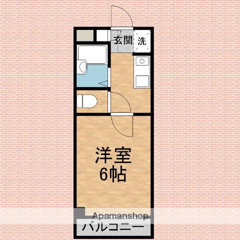 シャモールSTB(1K/3階)の間取り写真
