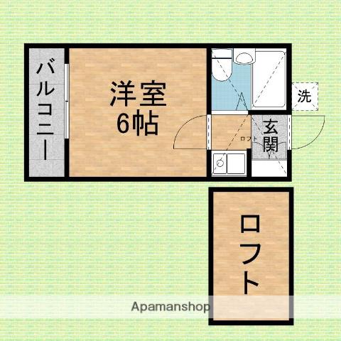 タウンコートふじみ野(1K/1階)の間取り写真