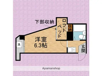 アメリカンドリーム(1K/4階)の間取り写真