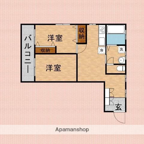 おもとマンション(2LDK/3階)の間取り写真