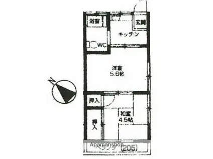 コーポみゆき(2K/2階)の間取り写真