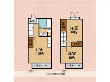 ボヌールⅡ(2LDK)の間取り写真