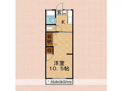 高野コーポ(1K/1階)の間取り写真