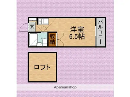 メゾン上福岡(ワンルーム/2階)の間取り写真